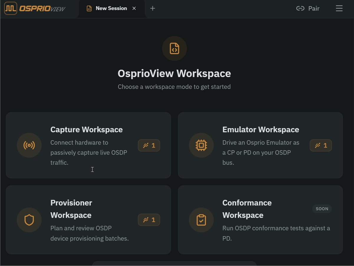 Guided firmware update flow in Osprio View