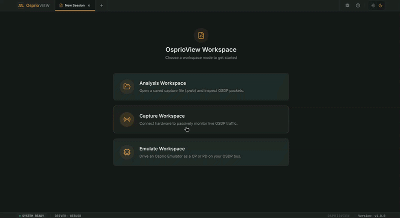 Capture Workspace in OsprioView